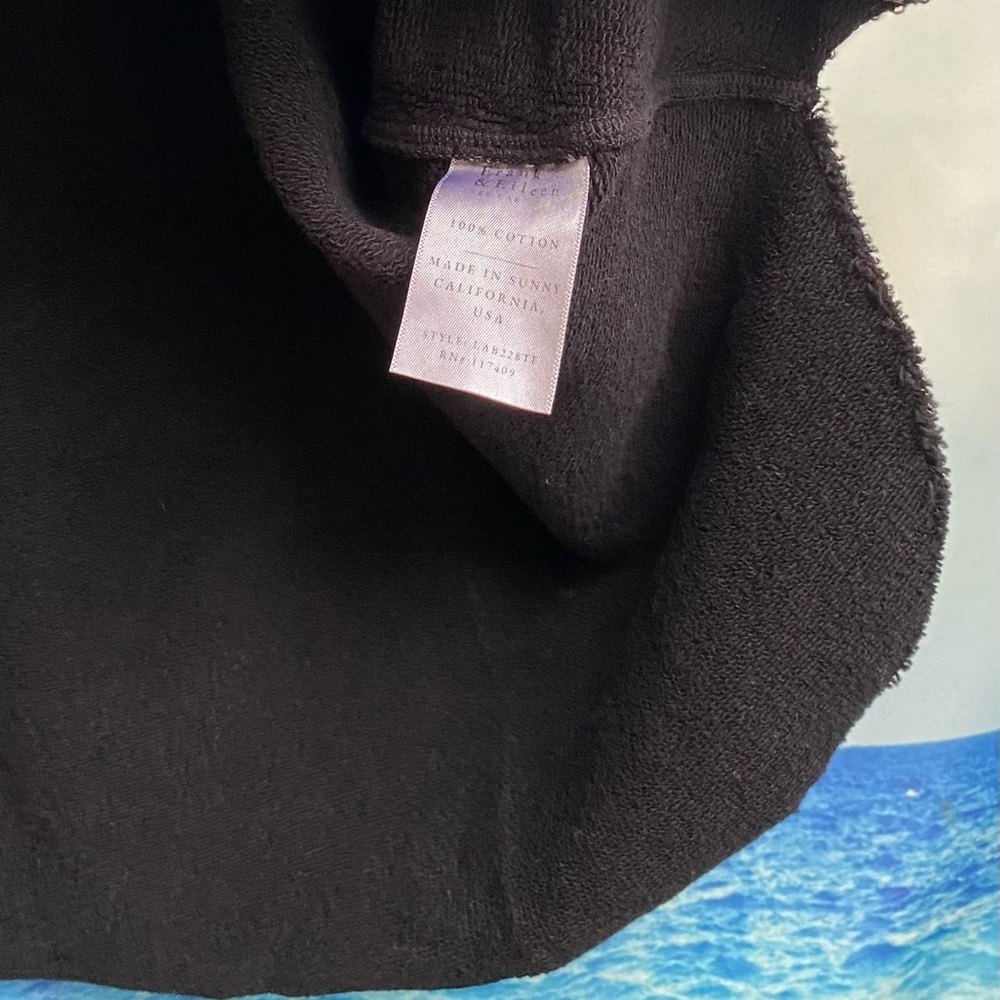 Frank & Eileen Audrey Funnel Neck Cotton Capelet Sweatshirt Size: OS Black - Picture 11 of 16